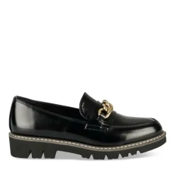 Mocassins NOIR Femme Motif Chaîne A Enfiler
