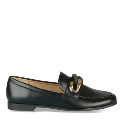 Mocassins NOIR Femme Motif Chaîne A Enfiler