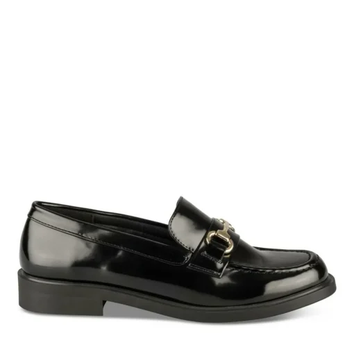 Mocassins NOIR Femme Motif Chaîne A Enfiler