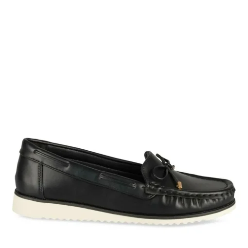 Mocassins NOIR Femme Motif Uni A Enfiler