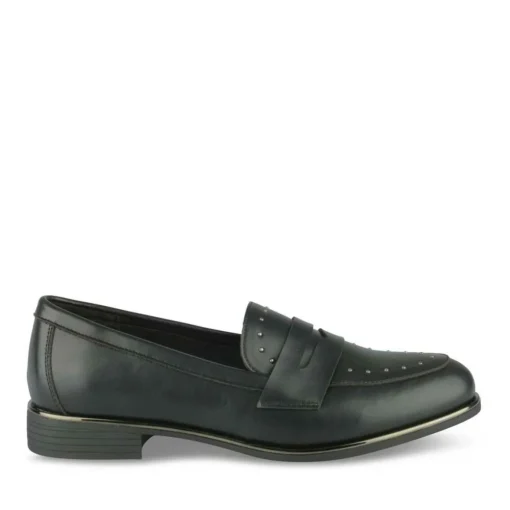 Mocassins NOIR Femme Motif Clouté A Enfiler