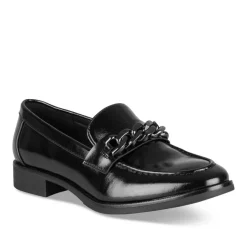Mocassins NOIR Femme Motif Chaîne A Enfiler
