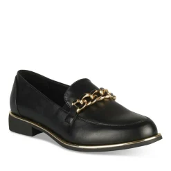 Mocassins NOIR Femme Motif Chaîne A Enfiler
