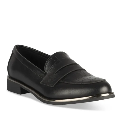 Mocassins NOIR Femme Motif Animal A Enfiler