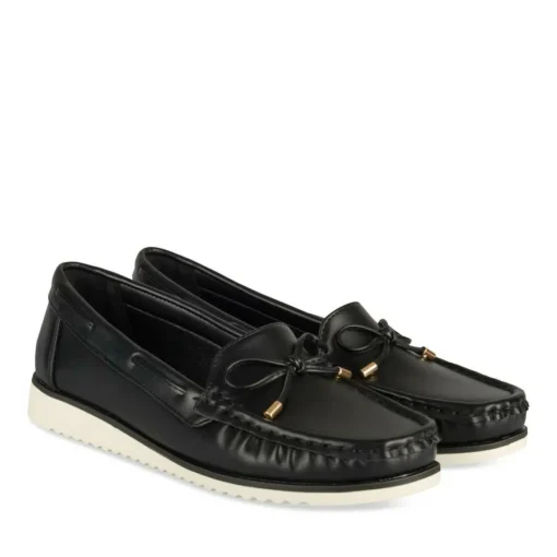 Mocassins NOIR Femme Motif Uni A Enfiler