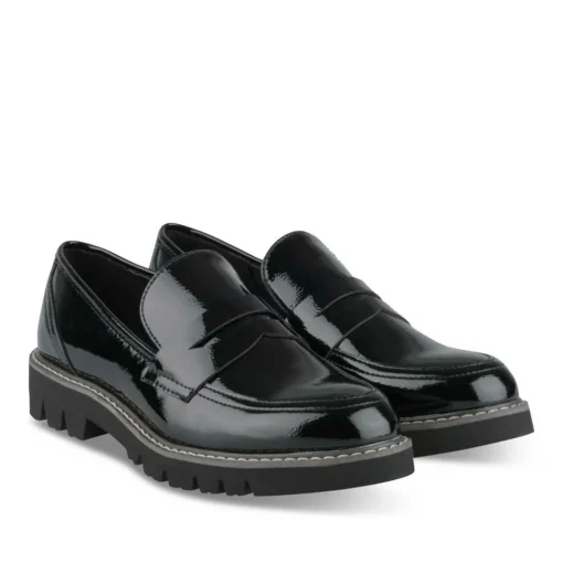 Mocassins NOIR Femme Motif Uni A Enfiler