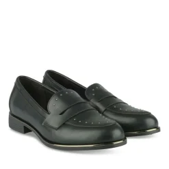 Mocassins NOIR Femme Motif Clouté A Enfiler