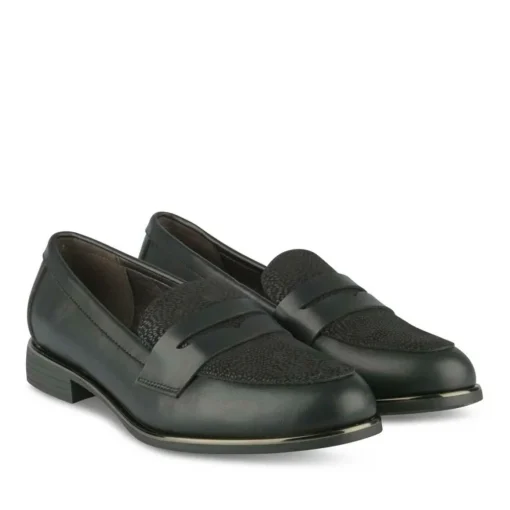 Mocassins NOIR Femme Motif A Pois A Enfiler