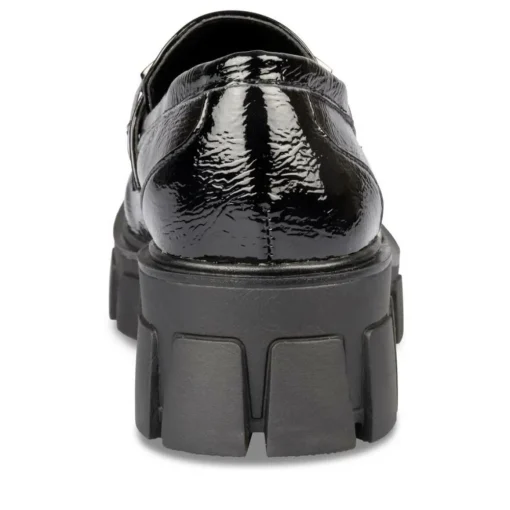 Mocassins NOIR Femme Motif Vernis A Enfiler
