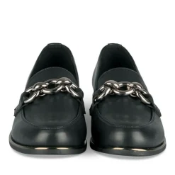 Mocassins NOIR Femme Motif Chaîne A Enfiler