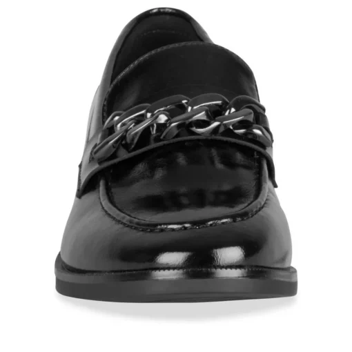 Mocassins NOIR Femme Motif Chaîne A Enfiler