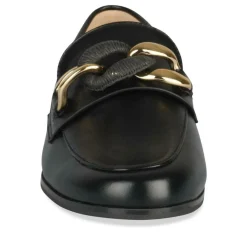 Mocassins NOIR Femme Motif Chaîne A Enfiler