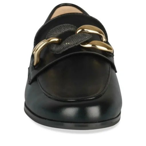 Mocassins NOIR Femme Motif Chaîne A Enfiler