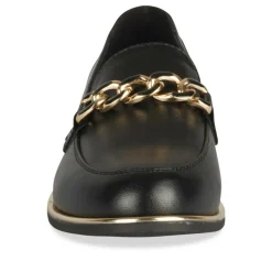 Mocassins NOIR Femme Motif Chaîne A Enfiler