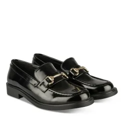 Mocassins NOIR Femme Motif Chaîne A Enfiler
