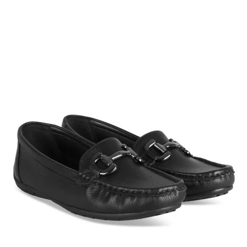 Mocassins NOIR Femme Motif Uni A Enfiler