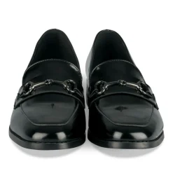 Mocassins NOIR Femme Motif Chaîne A Enfiler