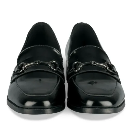 Mocassins NOIR Femme Motif Chaîne A Enfiler