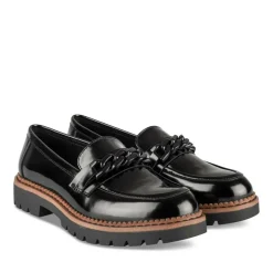 Mocassins NOIR Femme Motif Chaîne A Enfiler