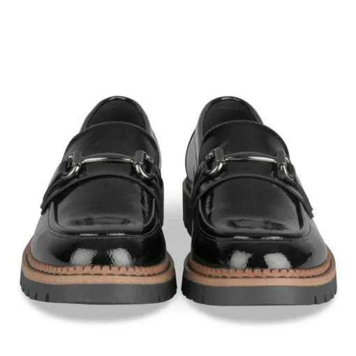 Mocassins NOIR Femme Motif Chaîne A Enfiler
