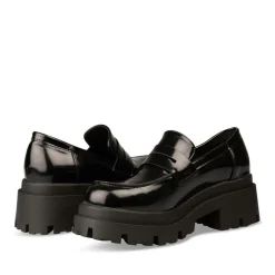 Mocassins NOIR Femme Motif Vernis A Enfiler