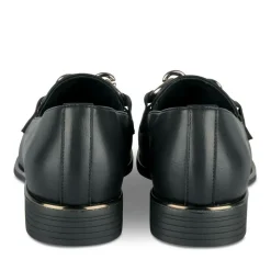 Mocassins NOIR Femme Motif Chaîne A Enfiler