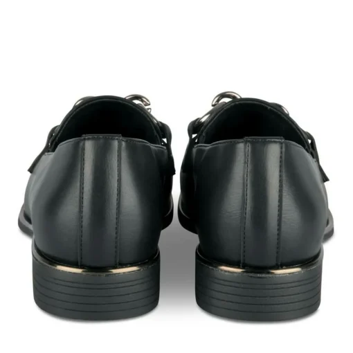 Mocassins NOIR Femme Motif Chaîne A Enfiler