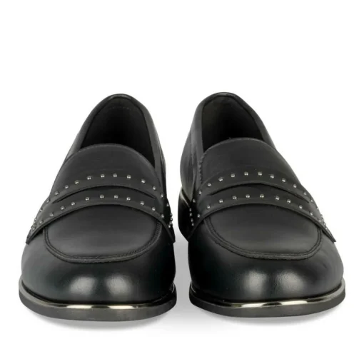 Mocassins NOIR Femme Motif Clouté A Enfiler