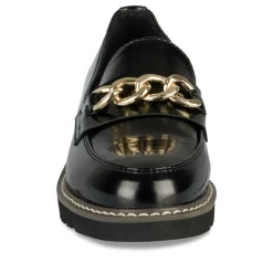 Mocassins NOIR Femme Motif Chaîne A Enfiler