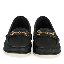Mocassins NOIR Femme Motif Chaîne A Enfiler