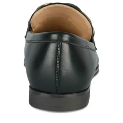 Mocassins NOIR Femme Motif Chaîne A Enfiler