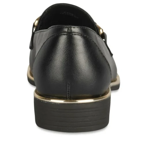 Mocassins NOIR Femme Motif Chaîne A Enfiler