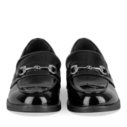 Mocassins NOIR Femme Motif Chaîne A Enfiler