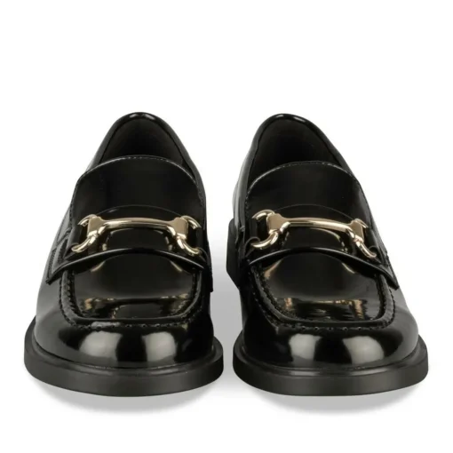 Mocassins NOIR Femme Motif Chaîne A Enfiler