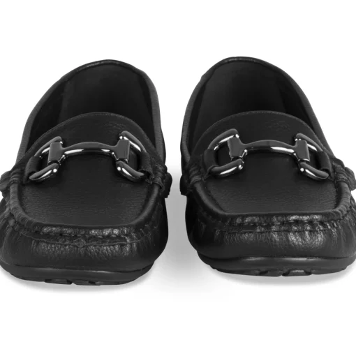 Mocassins NOIR Femme Motif Uni A Enfiler