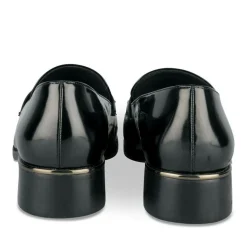Mocassins NOIR Femme Motif Chaîne A Enfiler