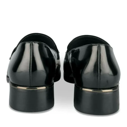 Mocassins NOIR Femme Motif Chaîne A Enfiler