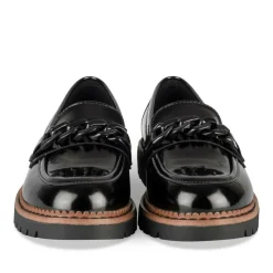 Mocassins NOIR Femme Motif Chaîne A Enfiler