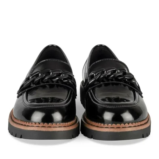 Mocassins NOIR Femme Motif Chaîne A Enfiler