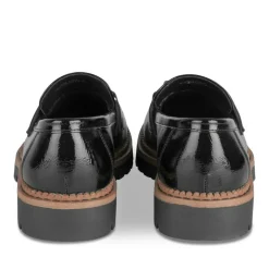 Mocassins NOIR Femme Motif Chaîne A Enfiler