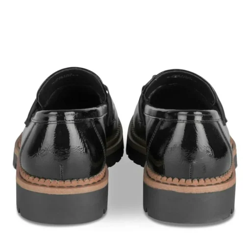 Mocassins NOIR Femme Motif Chaîne A Enfiler