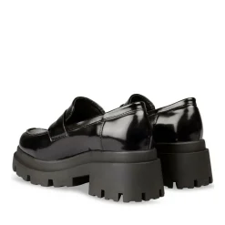 Mocassins NOIR Femme Motif Vernis A Enfiler