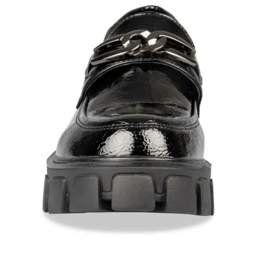 Mocassins NOIR Femme Motif Vernis A Enfiler