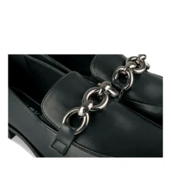 Mocassins NOIR Femme Motif Chaîne A Enfiler