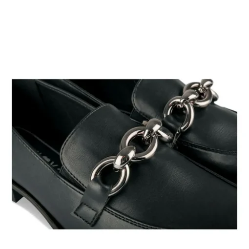 Mocassins NOIR Femme Motif Chaîne A Enfiler
