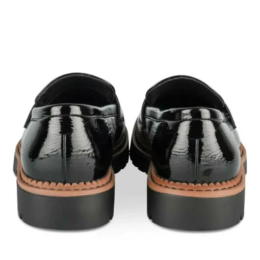 Mocassins NOIR Femme Motif Vernis A Enfiler