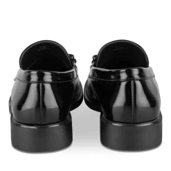 Mocassins NOIR Femme Motif Chaîne A Enfiler