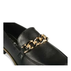 Mocassins NOIR Femme Motif Chaîne A Enfiler
