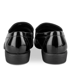 Mocassins NOIR Femme Motif Chaîne A Enfiler