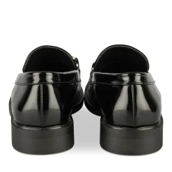 Mocassins NOIR Femme Motif Chaîne A Enfiler